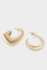 women 2-Pack Gold Earrings