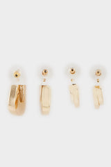 women 2-Pack Gold Earrings