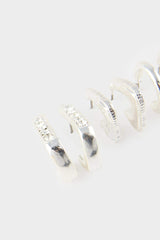 Women's 3-Piece Silver Earrings