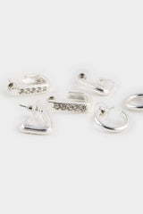 Women's 3-Piece Silver Earrings