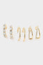 Women's 3-Piece Gold Earrings