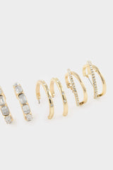 Women's 3-Piece Gold Earrings