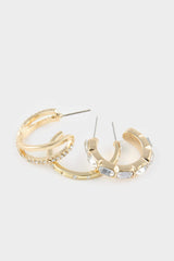 Women's 3-Piece Gold Earrings