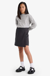 Girls School Elastic Waist Gabardine Shorts Skirt