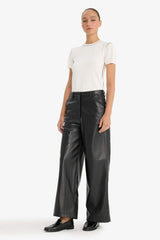 Straight Fit Double Pocket High Waist Trousers