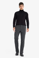 Tailored Regular Fit Straight Leg Cotton Trousers