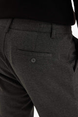 Tailored Regular Fit Straight Leg Cotton Trousers