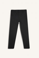 Tailored Regular Fit Straight Leg Cotton Trousers