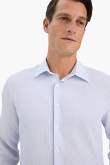 Modern fit long sleeve crinkle polo shirt