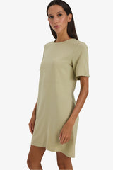 Crew Neck Basic Short Sleeve Mini Dress