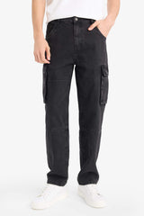 Relax Fit Regular Hem Denim Trousers