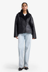 Standard fit faux fur jacket