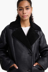Standard fit faux fur jacket