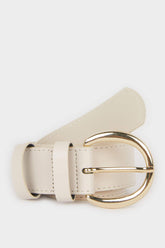 Women Large Buckle Faux Leather Jean Belt