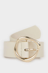 Women's Oval Buckle Faux Leather Jean Belt