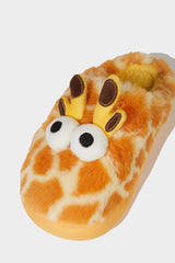 Girls Giraffe Themed Flat Sole Slippers