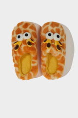 Girls Giraffe Themed Flat Sole Slippers