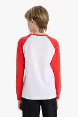 Boys Crew Neck Printed Long Sleeve T-Shirt