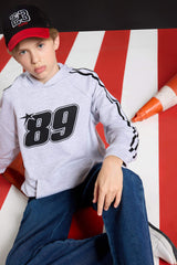 Boys Hooded Printed Sweatshirt