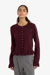 Regular fit crew neck knit cardigan