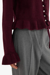 Regular fit crew neck knit cardigan