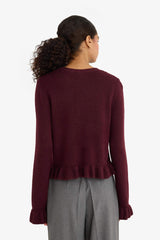 Regular fit crew neck knit cardigan