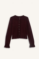 Regular fit crew neck knit cardigan