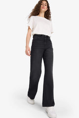 90's Straight Fit Wide Leg High Waist Long Jeans