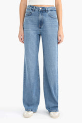 Regular Hem Denim Large Trousers