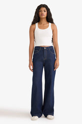 Straight Wide jeans with a high waist, straight and standard legs