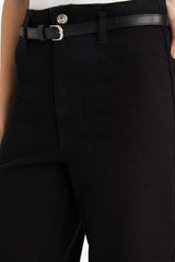 Culotte High Waist Straight Leg Jeans