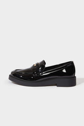 Women's faux leather flat loafers