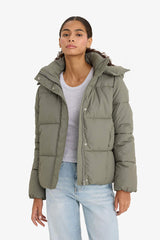 Regular Fit Hooded Zip-Up Puffer Jacket