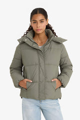 Regular Fit Hooded Zip-Up Puffer Jacket