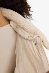 Regular Fit Polo Collar Fleece Lined Jacket