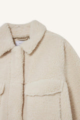 Regular Fit Snap Button Faux Fur Coat