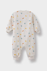 Baby Boy Newborn 1 Tog Fiber Dinosaur Printed Combed Cotton Long Sleeve Jumpsuit
