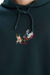 Rick and Morty Boxy Fit Hooded Sweatshirt with Back Print