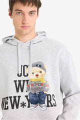 Boxy Fit Hooded Printed Sweatshirt