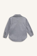 Girls Long Sleeve Snap-On Shirt Jacket