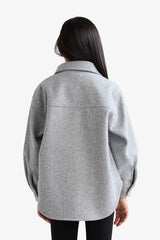 Girls Long Sleeve Snap-On Shirt Jacket