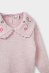 Baby Girl Large Collar Knitwear Sweater