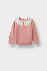Baby Girl Large Collar Knitwear Sweater