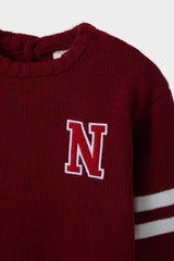 Baby Boy Crew Neck Printed Knitwear Sweater