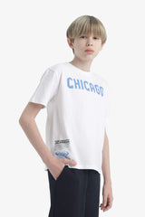 Boys 2-Piece Set Printed Short Sleeve T-Shirt and Sweatpants