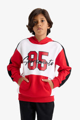 Boys 2-Piece Set Hooded Printed Sweatshirt Tracksuit Bottoms