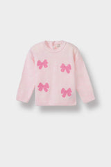 Baby Girl Crew Neck Bow Knit Sweater