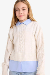 Girls Crew Neck Knitted Sweater
