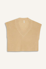 Girl's Oversize Wide Pattern V-Neck Knitted Sweater