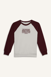 Boys Oversize Wide Pattern Crew Neck Embroidered Sweatshirt